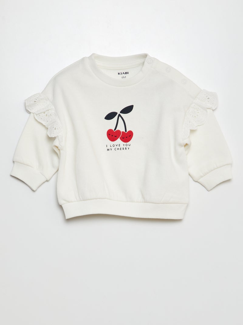 Ensemble de jogging en molleton - sweat + pantalon - 2 pièces Blanc - Kiabi