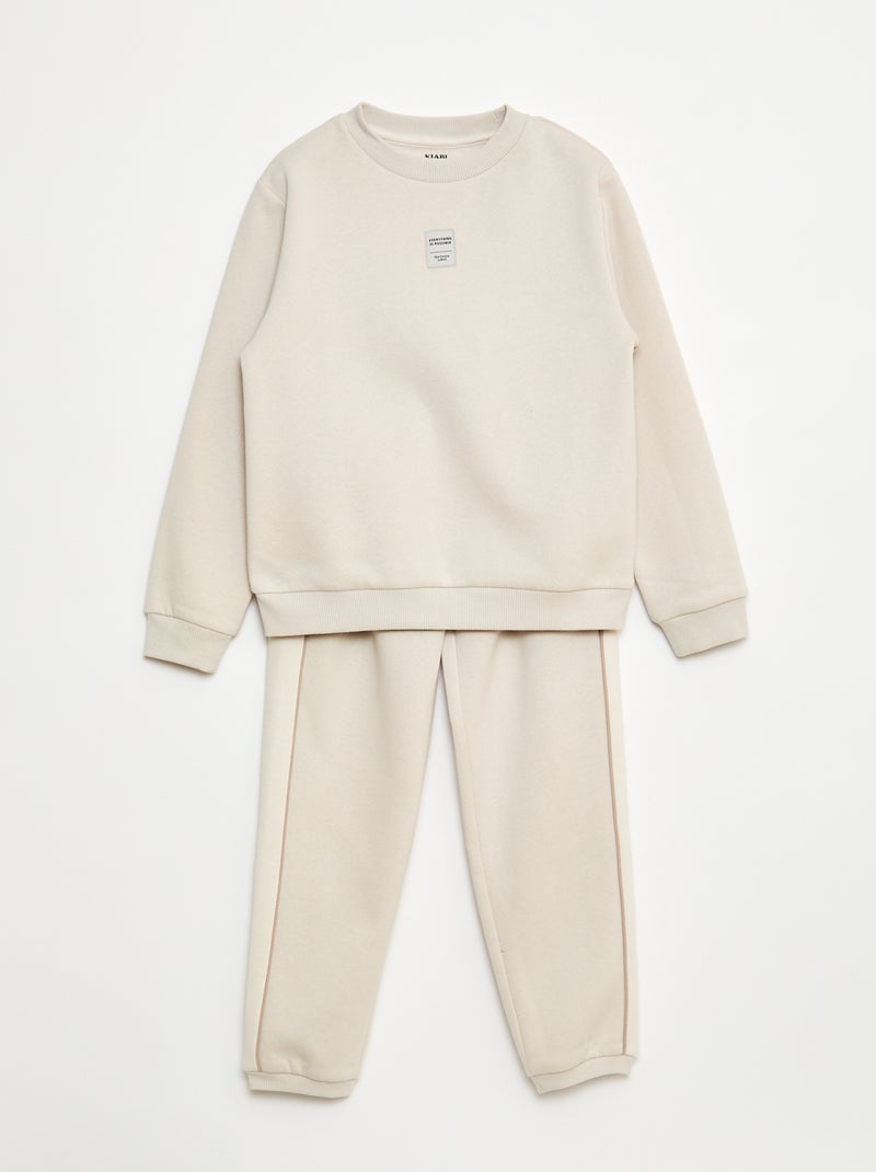 Ensemble de jogging en molleton gratté sweat + pantalon - 2 pièces Gris - Kiabi