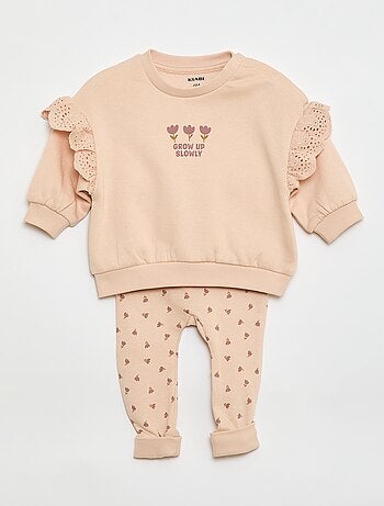 Ensemble de jogging sweat volanté + pantalon - 2 pièces