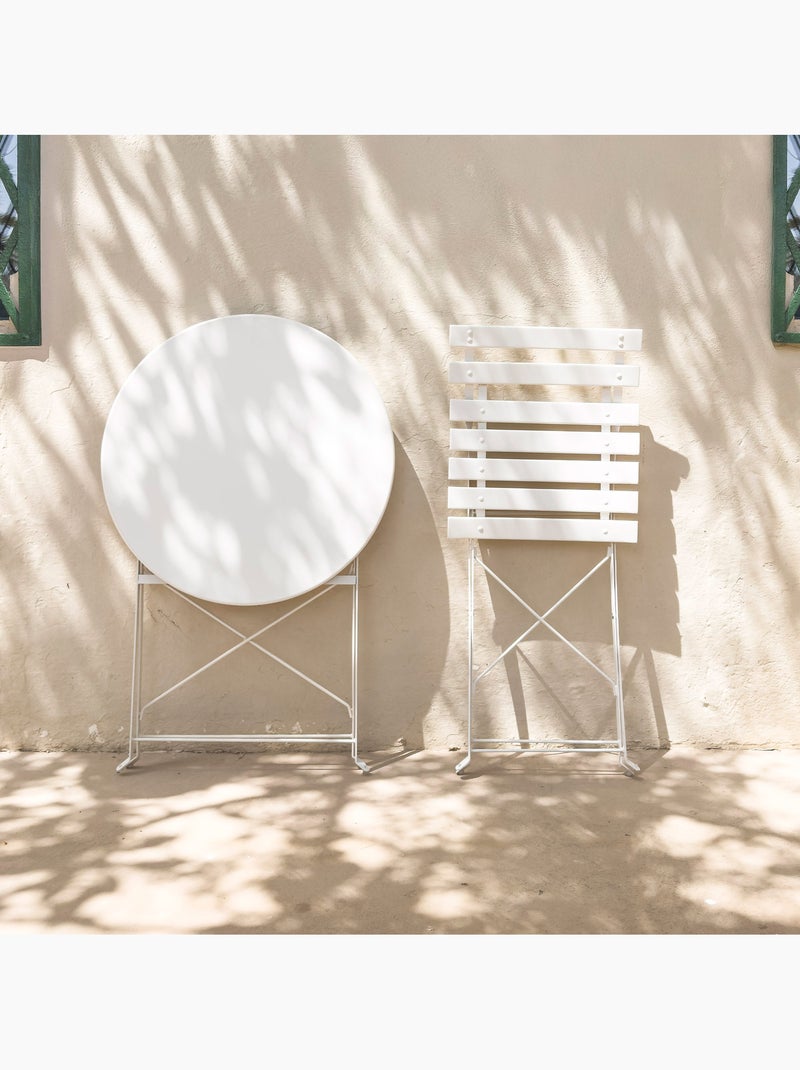 Ensemble de mobilier de terrasse pliable 60 x 70 cm Blanc - Kiabi