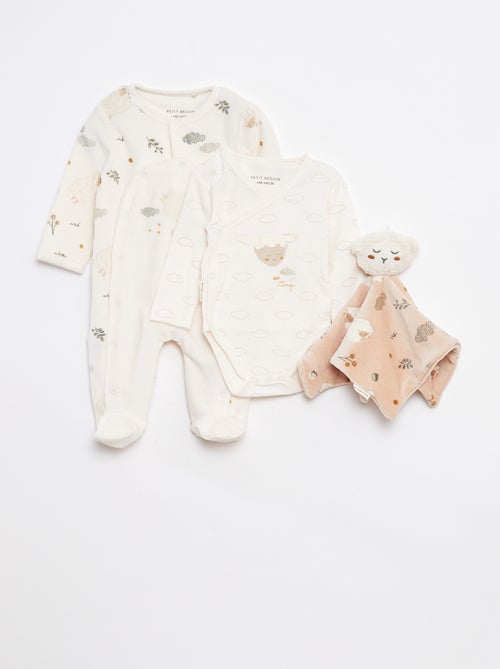 Ensemble de nuit dors bien + body + doudou - 3 pièces - Kiabi