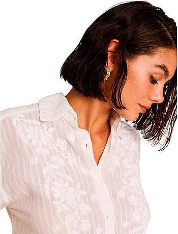 Ensemble de plage brodé short chemise complementos
