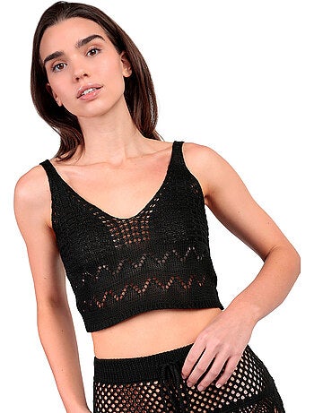 Ensemble de plage crochet top et jupe courte total look
