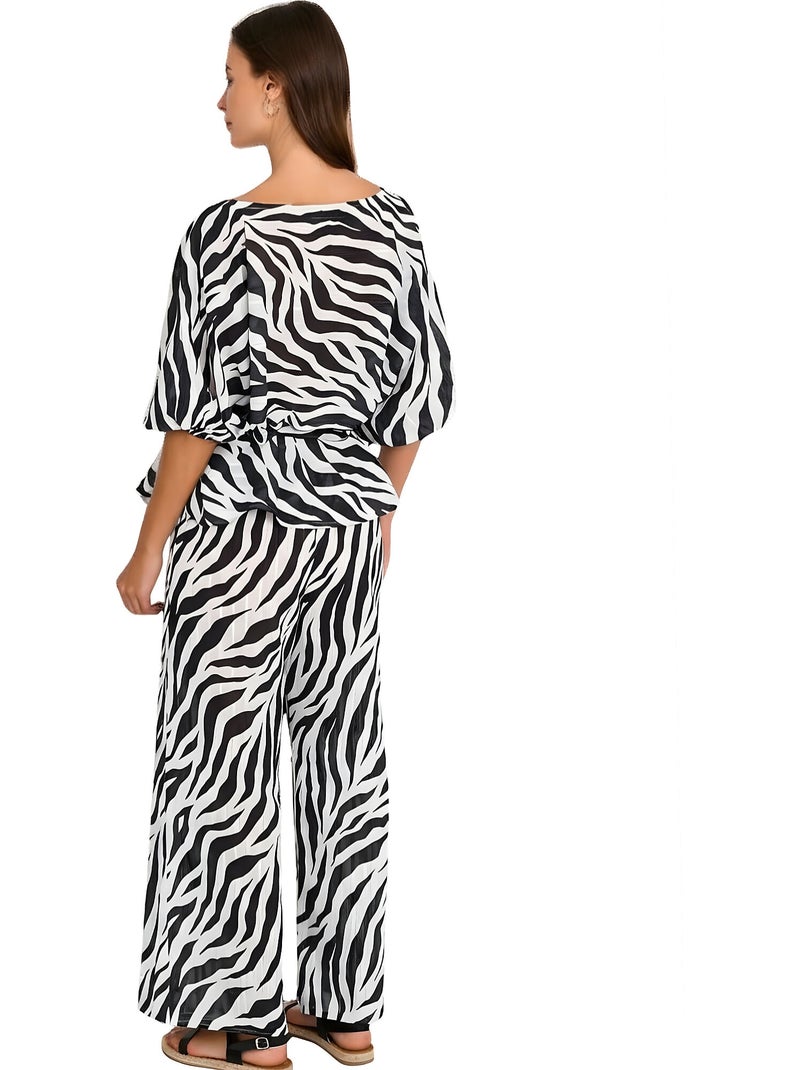 Ensemble de plage pantalon et t-shirt oberon Noir - Kiabi