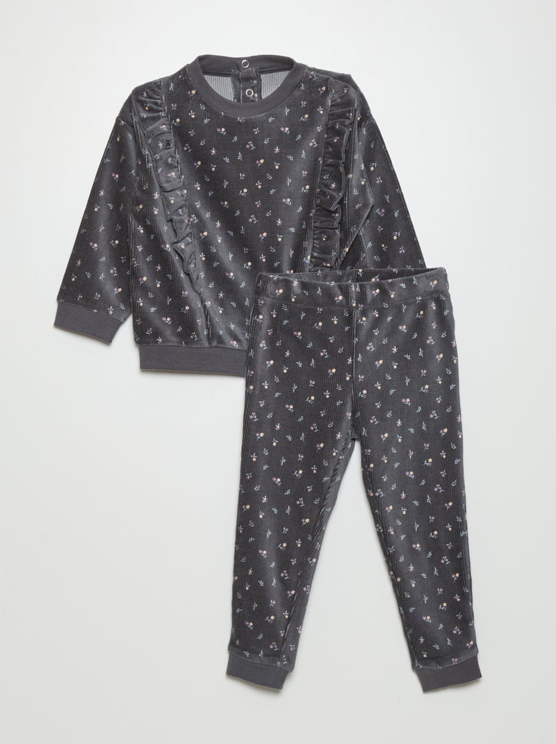 Ensemble de pyjama à motif - 2 pièces Noir - Kiabi