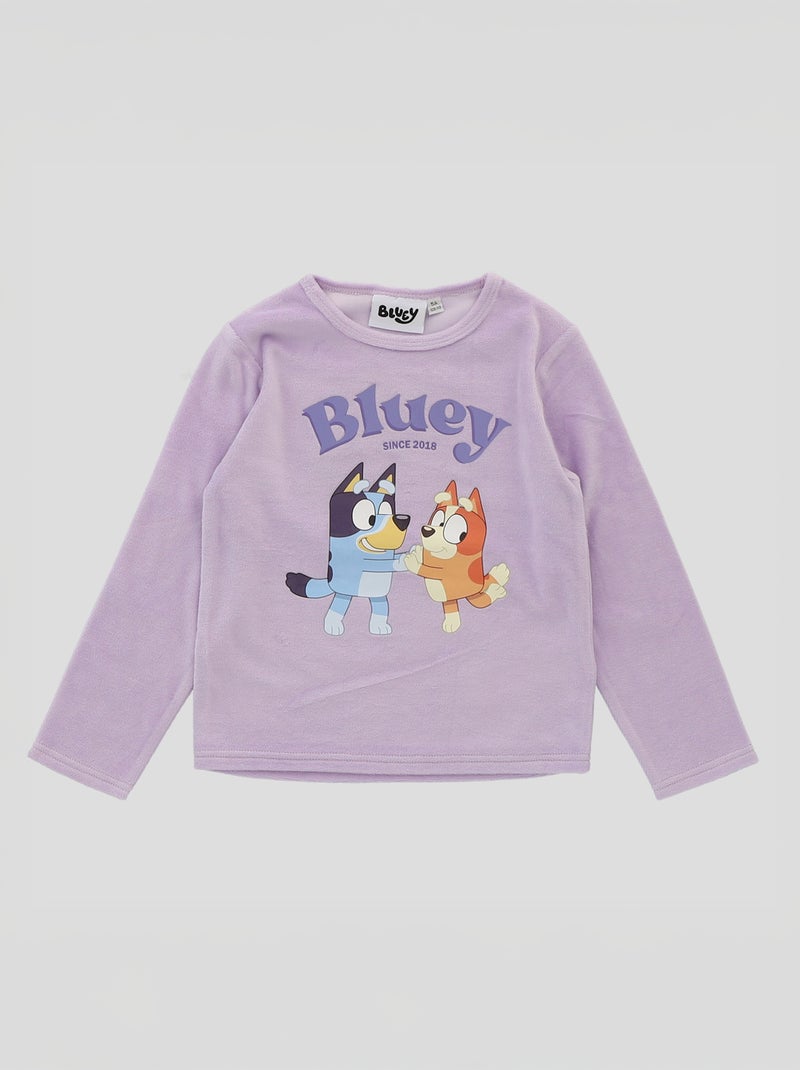 Pyjama Bluey Fille Lilas – Ensemble Manches Longues Officiel – Doux Et Confortable Pour Les Fans De Bluey