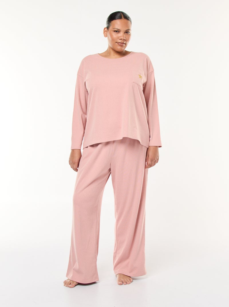 Ensemble de pyjama côtelé - 2 pièces Rose - Kiabi