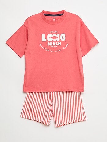 Ensemble de pyjama court 2 pièces T-shirt + short
