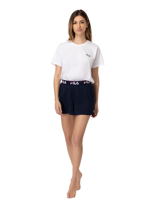 Ensemble de pyjama court femme blanc et navy fila - Kiabi Ensemble de pyjama court femme blanc et navy fila - Kiabi