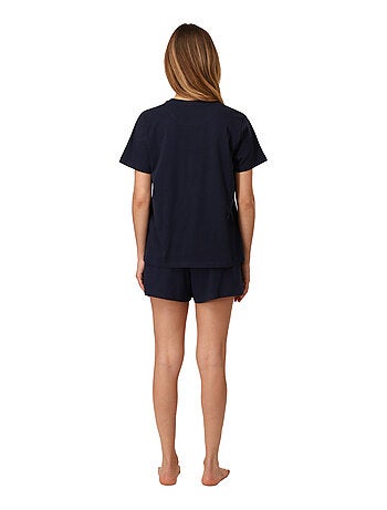 Ensemble de pyjama court femme navy fila