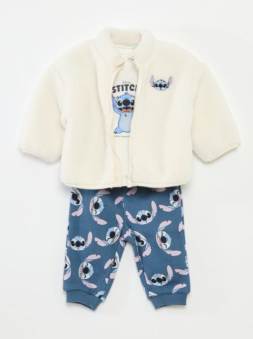 Ensemble de pyjama  'Disney' 'Stitch' veste + T-shirt + jogging - Kiabi