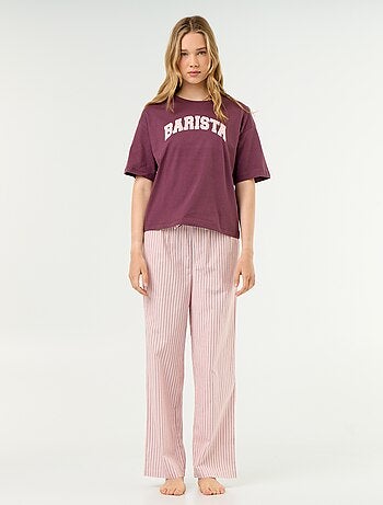 Ensemble de pyjama en coton - T-shirt + pantalon