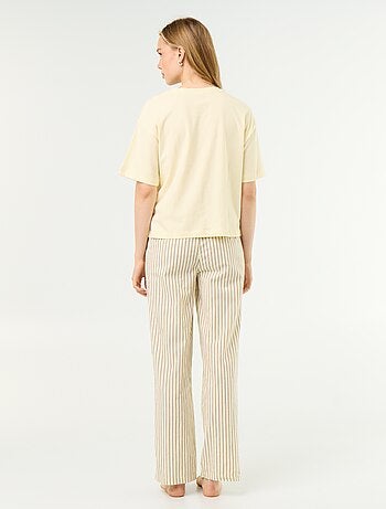 Ensemble de pyjama en coton - T-shirt + pantalon