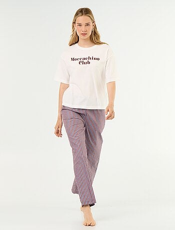 Ensemble de pyjama en coton - T-shirt + pantalon