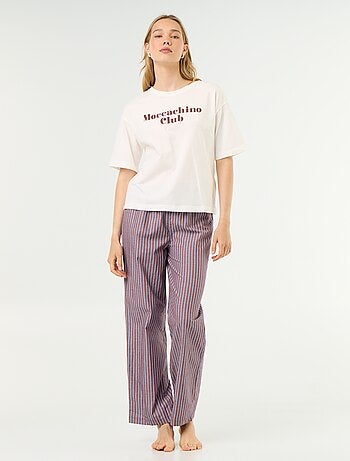 Ensemble de pyjama en coton - T-shirt + pantalon