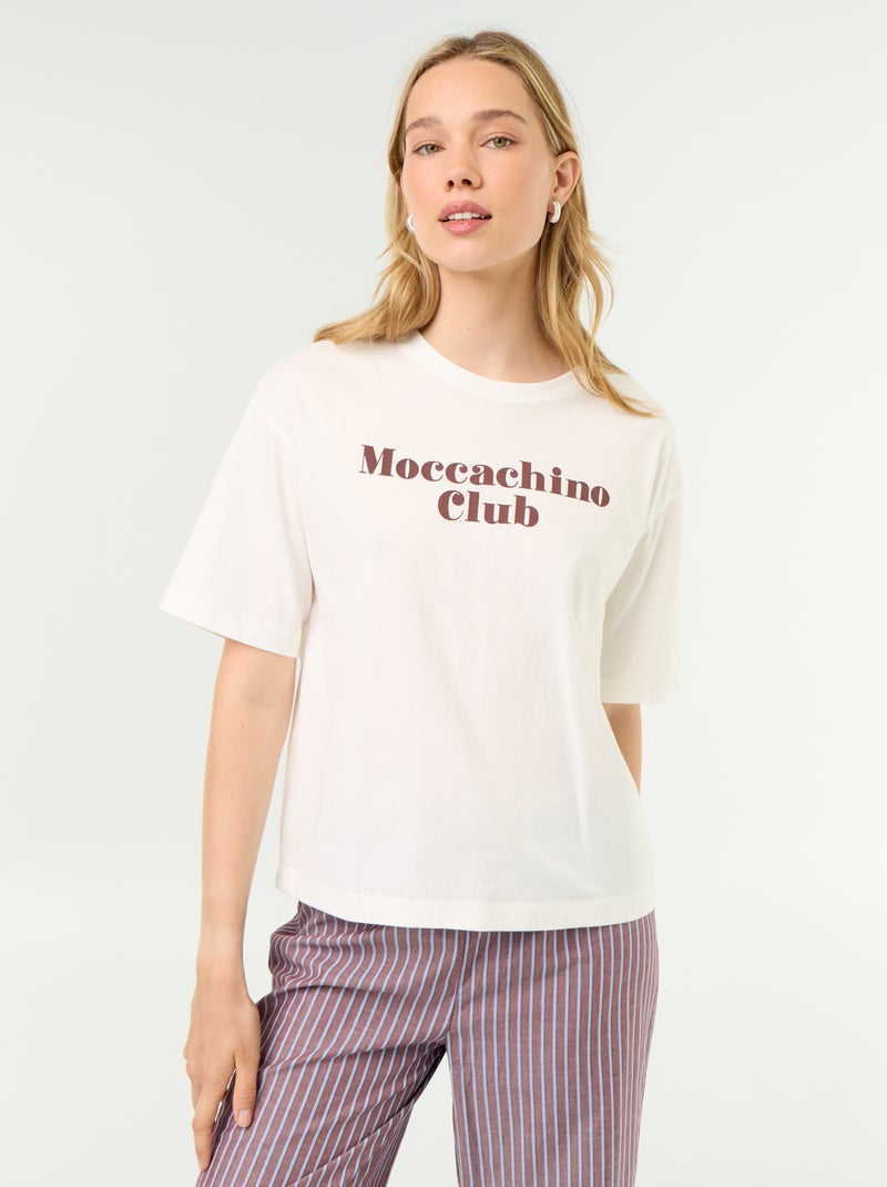 Ensemble de pyjama en coton - T-shirt + pantalon Marron - Kiabi