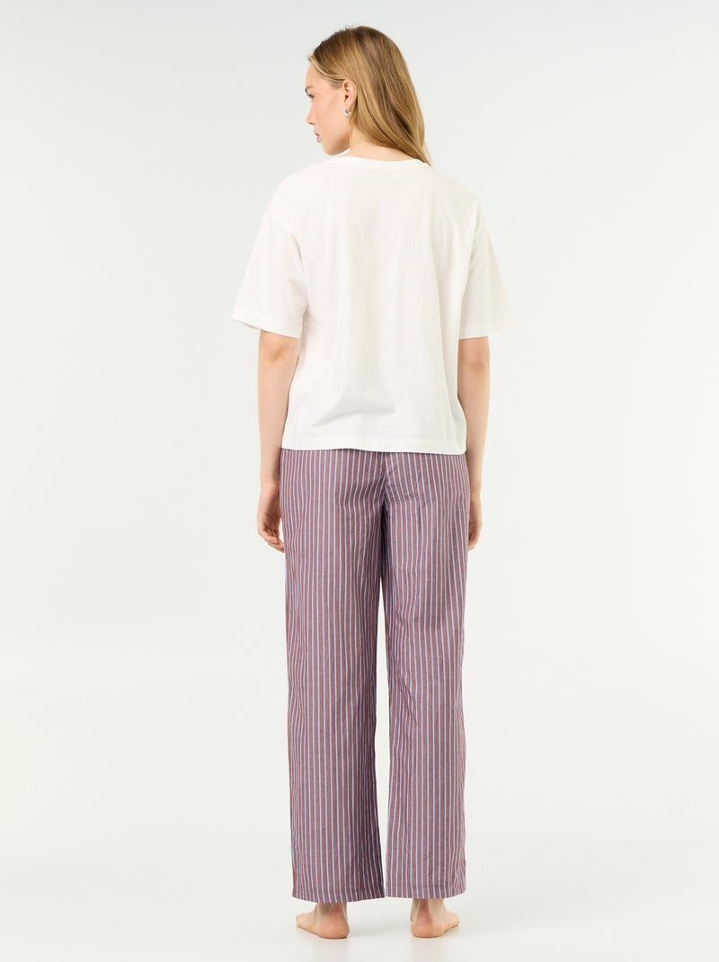 Ensemble de pyjama en coton - T-shirt + pantalon Marron - Kiabi