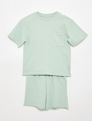 Ensemble de pyjama en coton uni