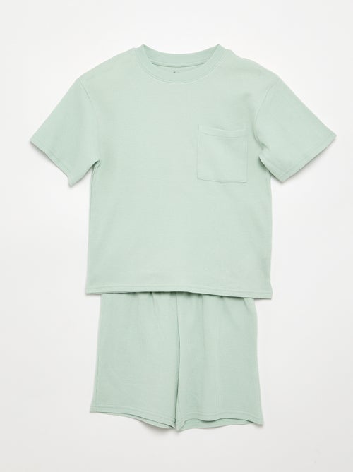 Ensemble de pyjama en coton uni - Kiabi