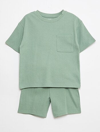 Ensemble de pyjama en coton uni