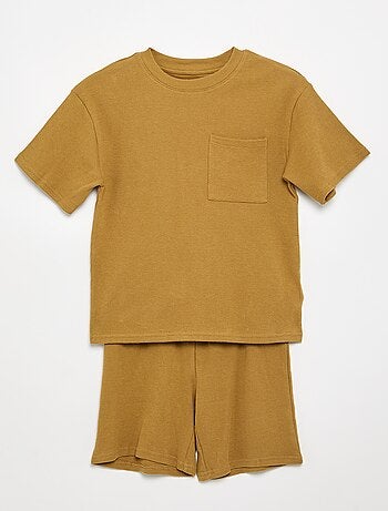 Ensemble de pyjama en coton uni
