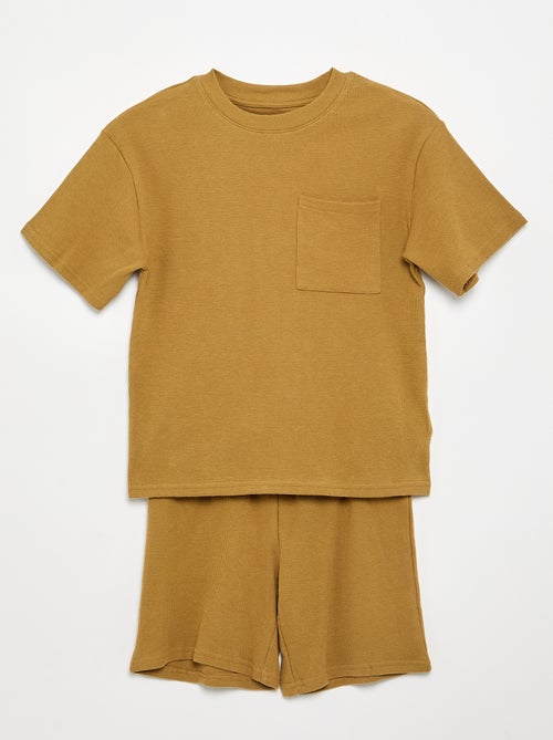 Ensemble de pyjama en coton uni - Kiabi