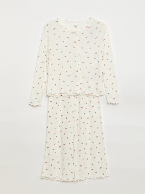 Ensemble de pyjama en maille pointelle - 2 pièces - Kiabi