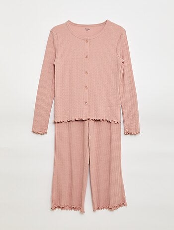 Ensemble de pyjama en maille pointelle - 2 pièces