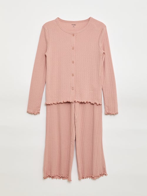 Ensemble de pyjama en maille pointelle - 2 pièces - Kiabi