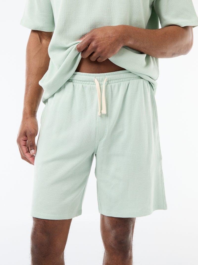 Ensemble de pyjama en matière gaufrée Vert - Kiabi
