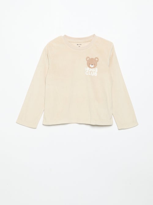 Ensemble de pyjama en polaire avec capuche animée - 2 pièces - Kiabi