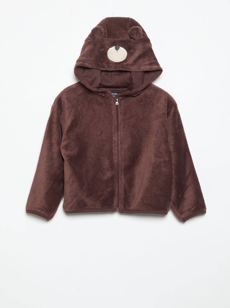 Ensemble de pyjama en polaire avec capuche animée - 2 pièces Beige - Kiabi