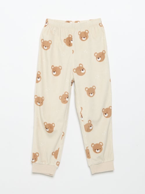 Ensemble de pyjama en polaire avec capuche animée - 2 pièces - Kiabi