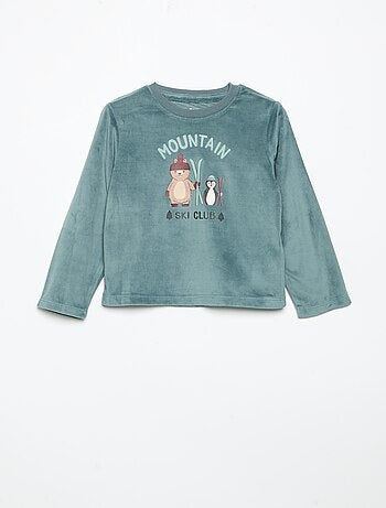 Ensemble de pyjama en polaire avec capuche animée - 2 pièces