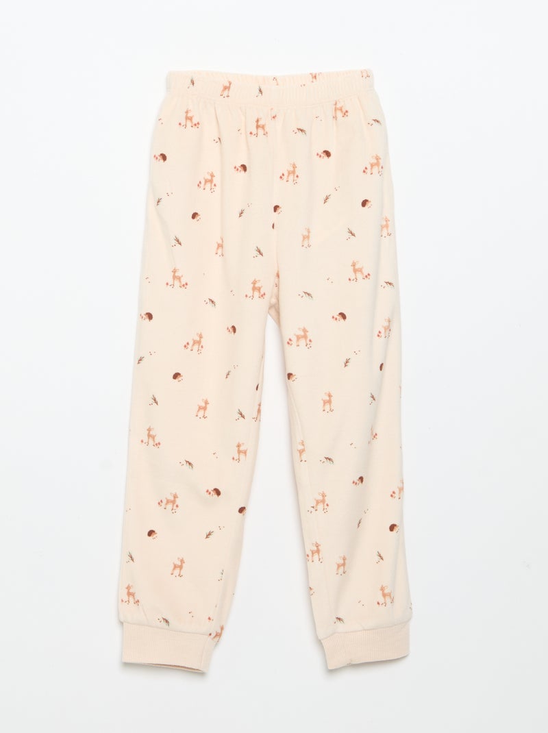 Ensemble de pyjama en polaire avec capuche animée - 2 pièces Rose - Kiabi