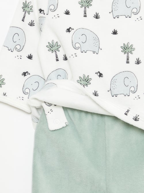 Ensemble de pyjama en polaire avec pieds - 2 pieds - Kiabi