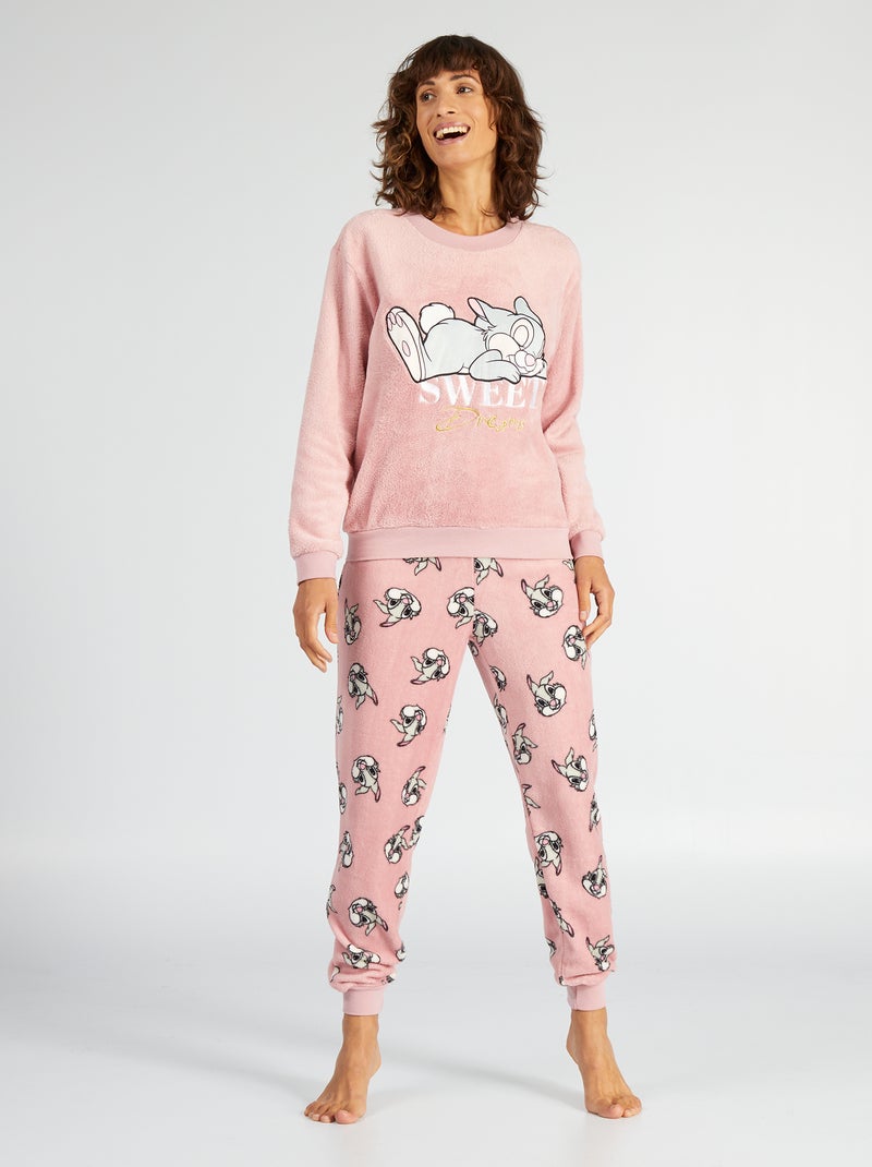 Ensemble de pyjama en polaire 'Pan-Pan' - 2 pièces Rose - Kiabi