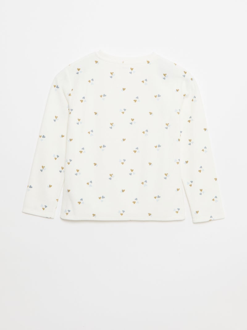 Ensemble de pyjama en polaire sweat + pantalon - 2 pièces Blanc - Kiabi