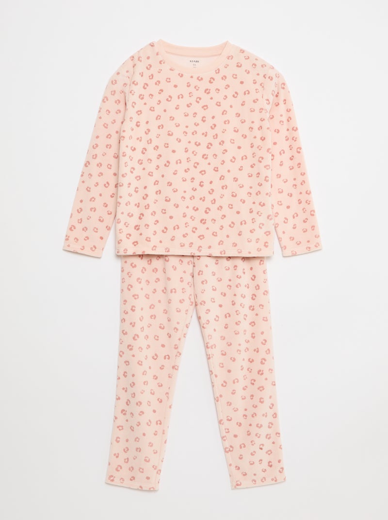 Ensemble de pyjama en polaire sweat + pantalon - 2 pièces Rose - Kiabi