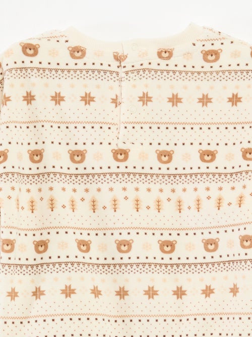 Ensemble de pyjama en velours + gilet interlock en coton - Kiabi