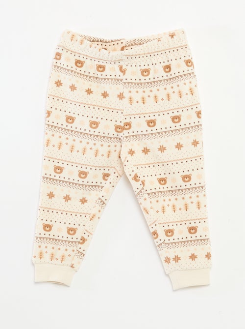 Ensemble de pyjama en velours + gilet interlock en coton - Kiabi