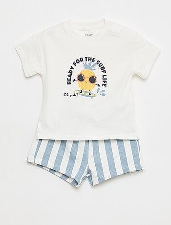 Ensemble de pyjama été en coton T-shirt + short