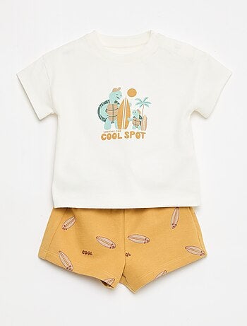 Ensemble de pyjama été en coton T-shirt + short