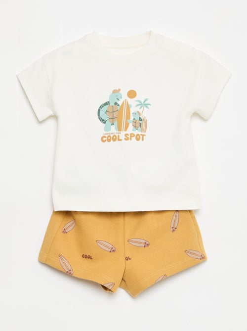 Ensemble de pyjama été en coton  T-shirt + short - Kiabi