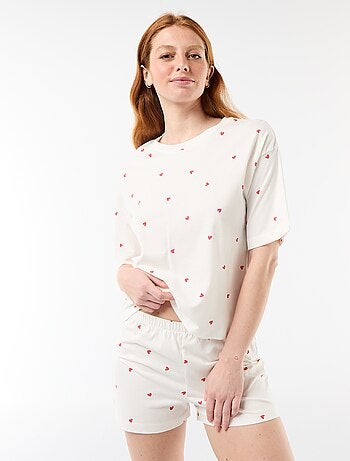 Ensemble de pyjama haut + short en jersey coton