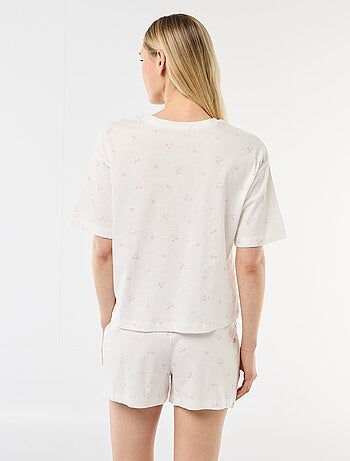 Ensemble de pyjama haut + short en jersey coton
