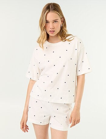 Ensemble de pyjama haut + short en jersey coton