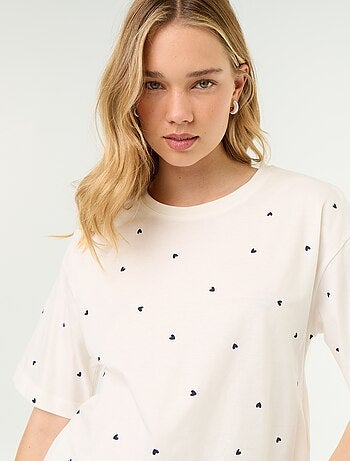 Ensemble de pyjama haut + short en jersey coton