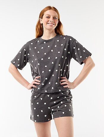 Ensemble de pyjama haut + short en jersey coton