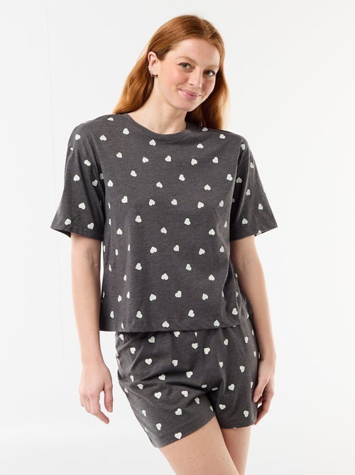 Ensemble de pyjama haut + short en jersey coton - Kiabi